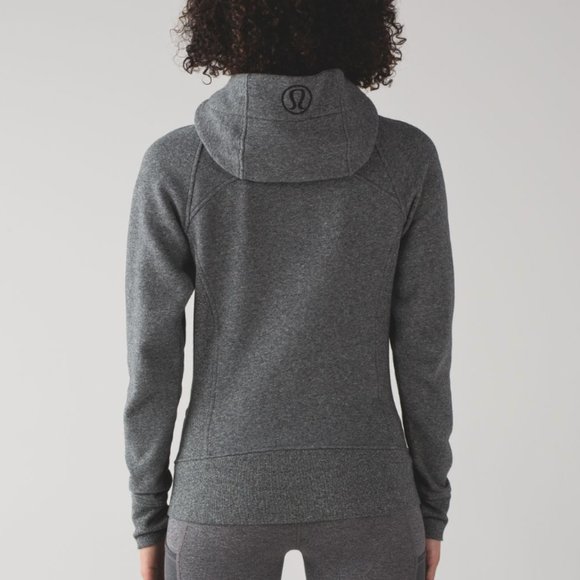 LULULEMON Scuba Hoodie *Light Cotton Fleece Heathered Speckled Black Gray {3E24} - Picture 2 of 6